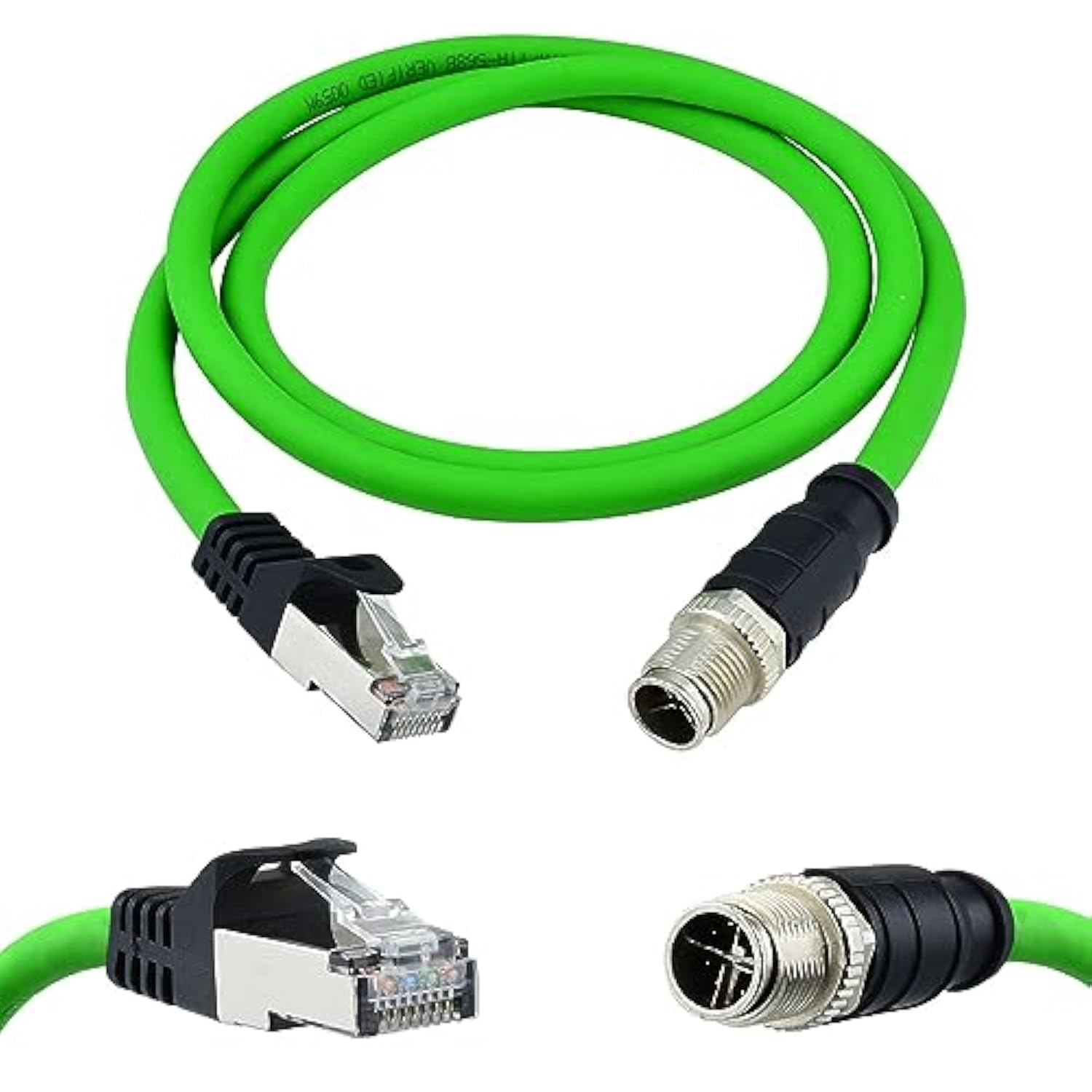 M12 X-Coded 8 Pin To Rj45 Cable Cat6A Industrial Ethernet Shielded Cable For C