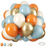 Orange, Blue, Gold & White Balloons: Fall Baby Shower Decor