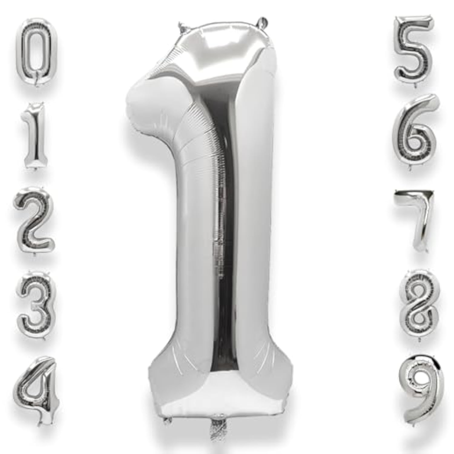 40-Inch Big Silver Number 1 Foil Helium Balloon Jumbo Birthday Anniversary Decor