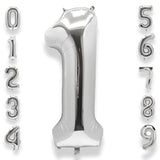 40-Inch Big Silver Number 1 Foil Helium Balloon Jumbo Birthday Anniversary Decor