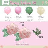 Spring Balloon Arch Kit Baby In Bloom Baby Shower Decorations With Pastel Sage Green Pink Balloon Garland With Huge Flower Mylar Balloons For Boho Baby Girl Birthday Mother'S Day Floral Decor Supplies