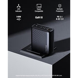 140W Usb C Charger, Pd3.1 Pps Gan Charger, 3-Port Fast Laptop Wall Charger Pow