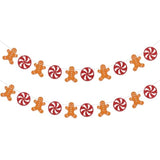 Peppermint Gingerbread Man Garland Christmas Hanging Decorations Gingerbread Winter Holiday Decor Peppermint Christmas Decorations New Year Xmas Holiday Party Supplies