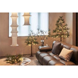 Lighted Christmas Pine Tree With Timer 6Ft 72 Warm White Led Lights, Pre Lit Twig Tree For Home Room Christmas Holiday Decoration Indoor Outdoor