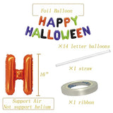 Happy Halloween Balloon Banner Colorful Party Backdrop Sign Yard Home Decorations