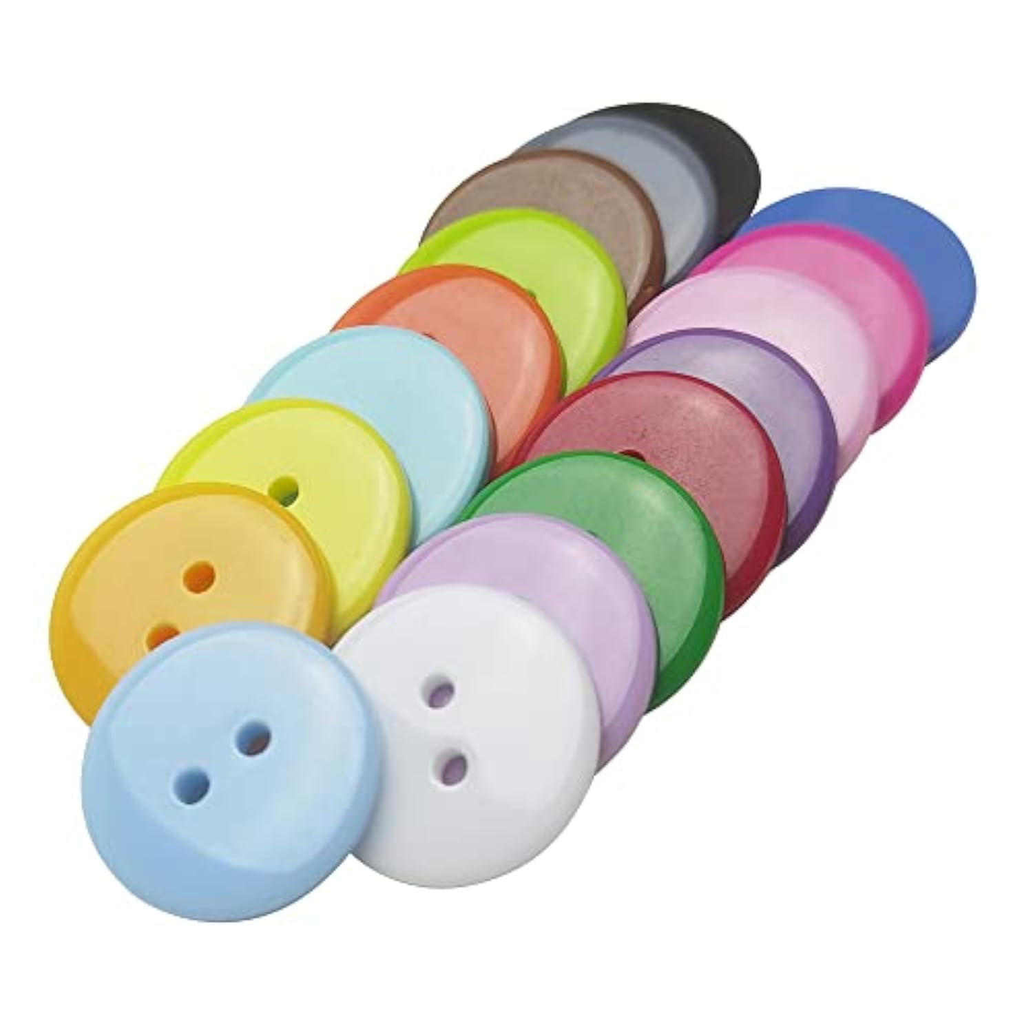 3/4"(20Mm) Mix Lots 100Pcs Resin Button Solid Color 2Holes Craft Cloth