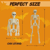 6 Packs Skeleton Halloween Decorations Outdoor with 16" Full Body Posable Joints Skeletons Decor, Halloween Party Decor Indoor, Garden Yard Lawn Graveyard Haunted House Props Spooky Party Decorations