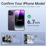 SYNCWIRE Privacy Screen Protector for iPhone 14 Pro Max with Easy Installation Kit, [Military-Grade Protection] 9H Shatterproof Full Coverage Anti-Spy Tempered Glass, 6.7 inch [2-Pack]