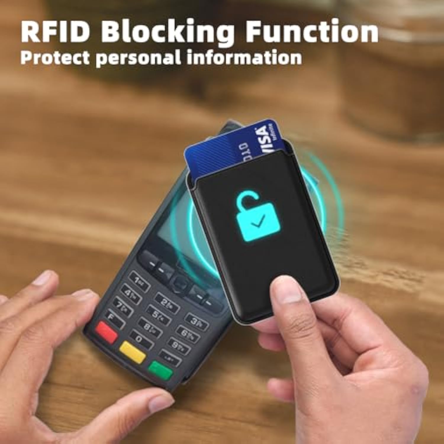 Magnetic Leather Wallet for iPhone 15/14/13/12, RFID 3-Card Holder - White