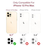 Wallet Case With Credit Card Holder & Hidden Mirror, Three Layer Shockproof Heavy Duty Protection Protective Cover For 12 Pro Max - 6.7Inch Rose Gold