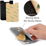 Phone Card Holder Stretchy Wallet Pocket Credit Card Id Case Pouch Sleeve Adhesive Sticker Compatible With Iphone Samsung Galaxy Android Smartphones - 3Pack Black