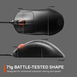 SteelSeries Esports FPS Gaming Mouse – Ultra Lightweight 69g – Prime Edition – 5 Programmable Buttons – 18K CPI TrueMove Pro Sensor – Magnetic Optical Switches – Customization - RGB Lighting – PC/Mac