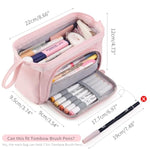 Pencil Case Large Capacity Pencil Pouch Handheld Pen Bag Cosmetic Gift For Office School Teen Girl Boy Men Women Adult (Pink)