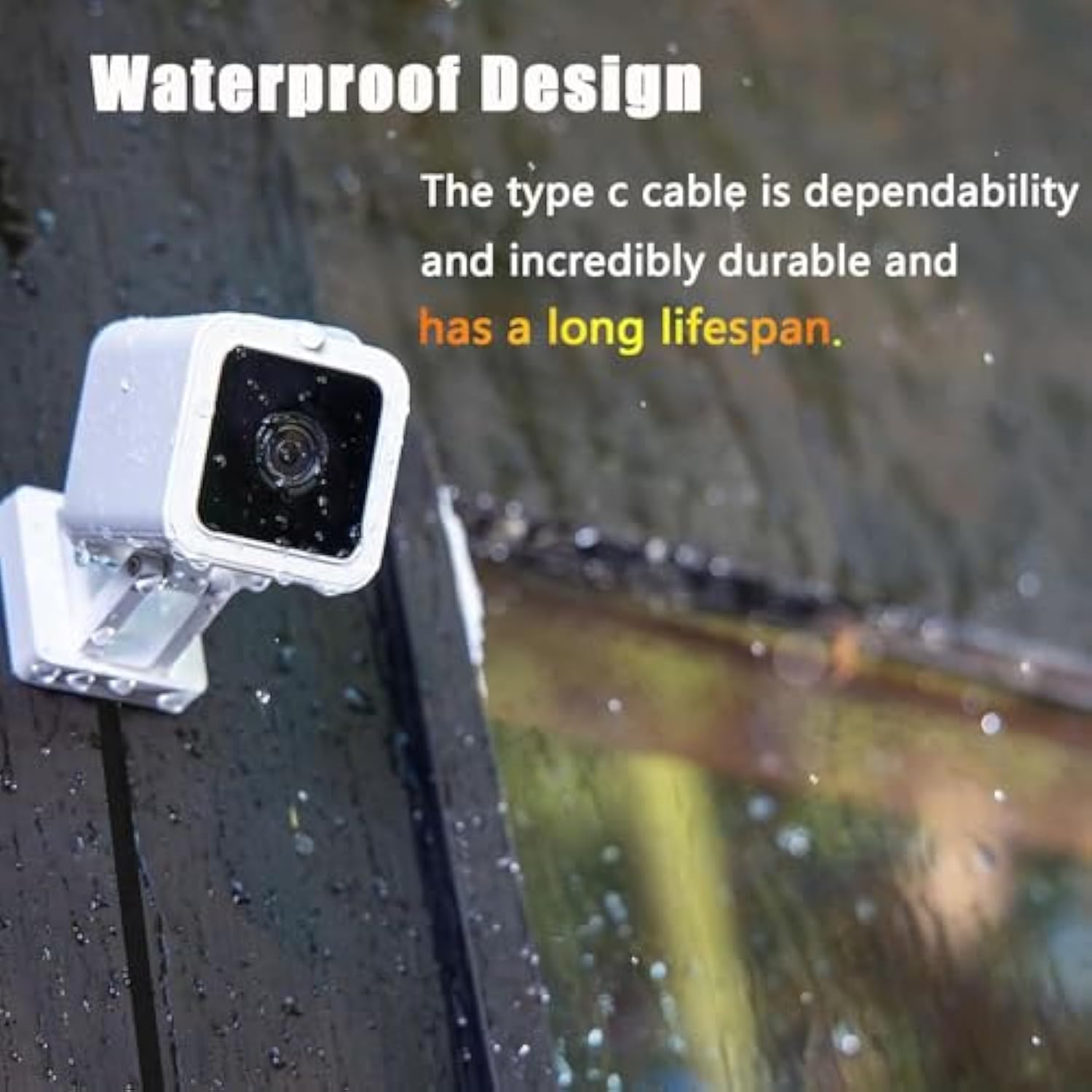 Usb C Extension Cable 25 Ft For Outdoor Camera, Waterproof Charger Cord