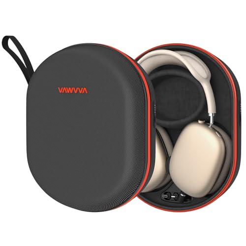Charging Case for AirPods Max 1 & 2 - Travel Headphone Charger with Magnetic Connectors, Auto Sleep Mode, 5000mAh Battery (Black)