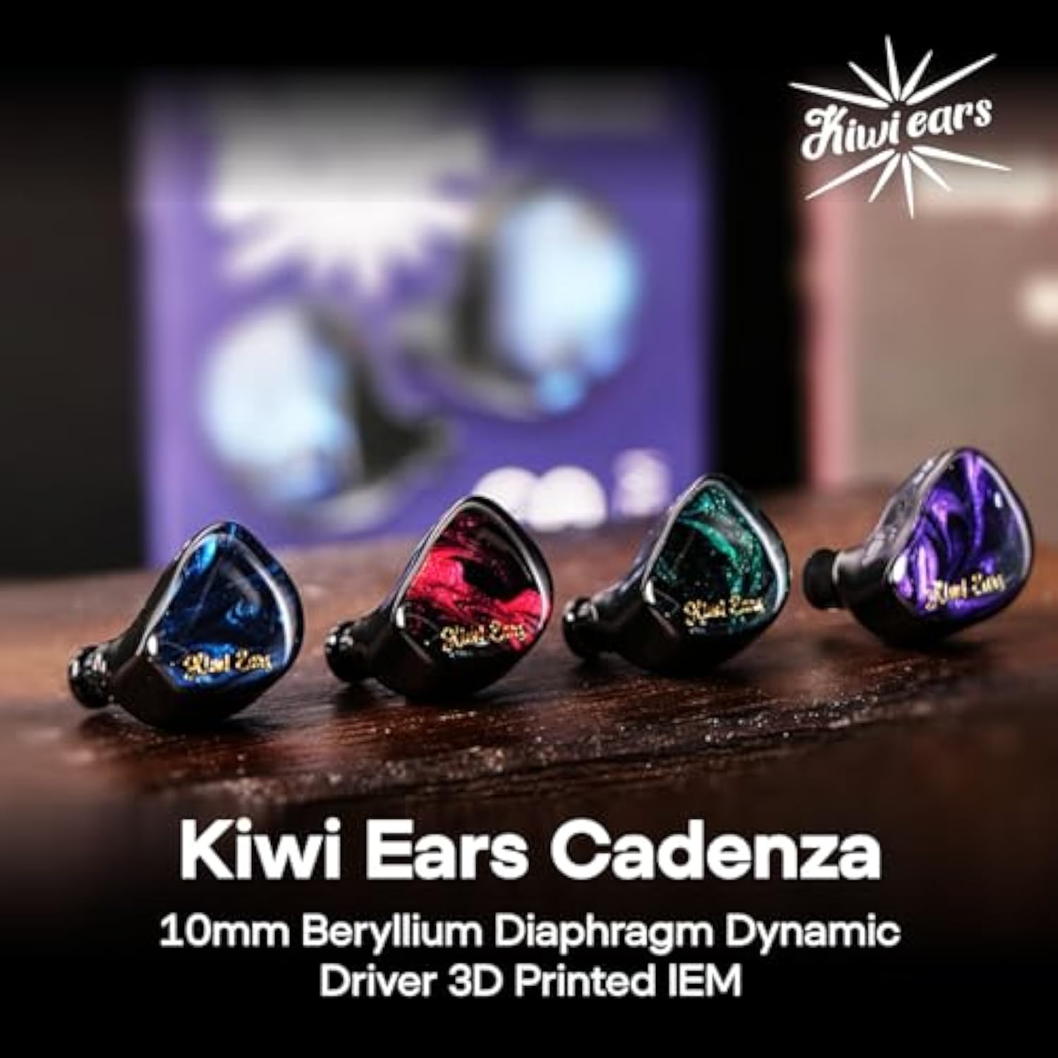 Kiwi Ears Cadenza 10Mm Beryllium Dynamic Driver Iem 3D Printed With Detachable Interchangeable Plug 0.78 2Pin 3.5Mm Iem Cable For Musician Audiophile (Green)