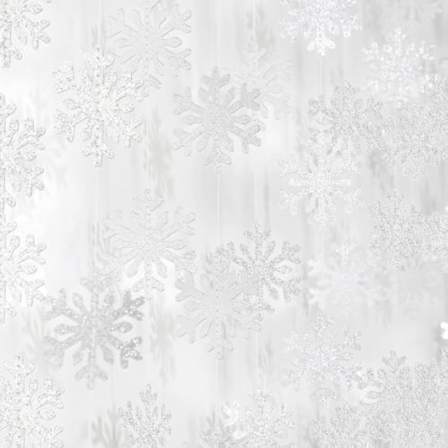 Snowflake-Snow Silver Christmas Party-Decoration Garland - 52Ft Frozen Winter Wonderland Ornaments Hanging Paper Streamers,New Years Birthday Baby Shower Wedding Holiday Ceiling Decor