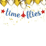 Time Flies Banner, Airplane Birthday Sign, Airplane Aviator Adventure Themed Boys Girls Kids 1St 2Nd 3Rd 4Th Birthday Party Decorations