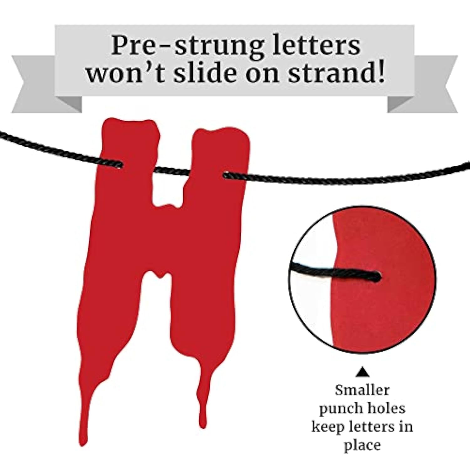 Pre Strung Happy Halloween Banner 8ft Garland Scary Killer Party Decor