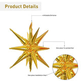 6 Pcs 22-Inch Gold Starburst Foil Balloons 14-Pointed 4D Star Cone Decor
