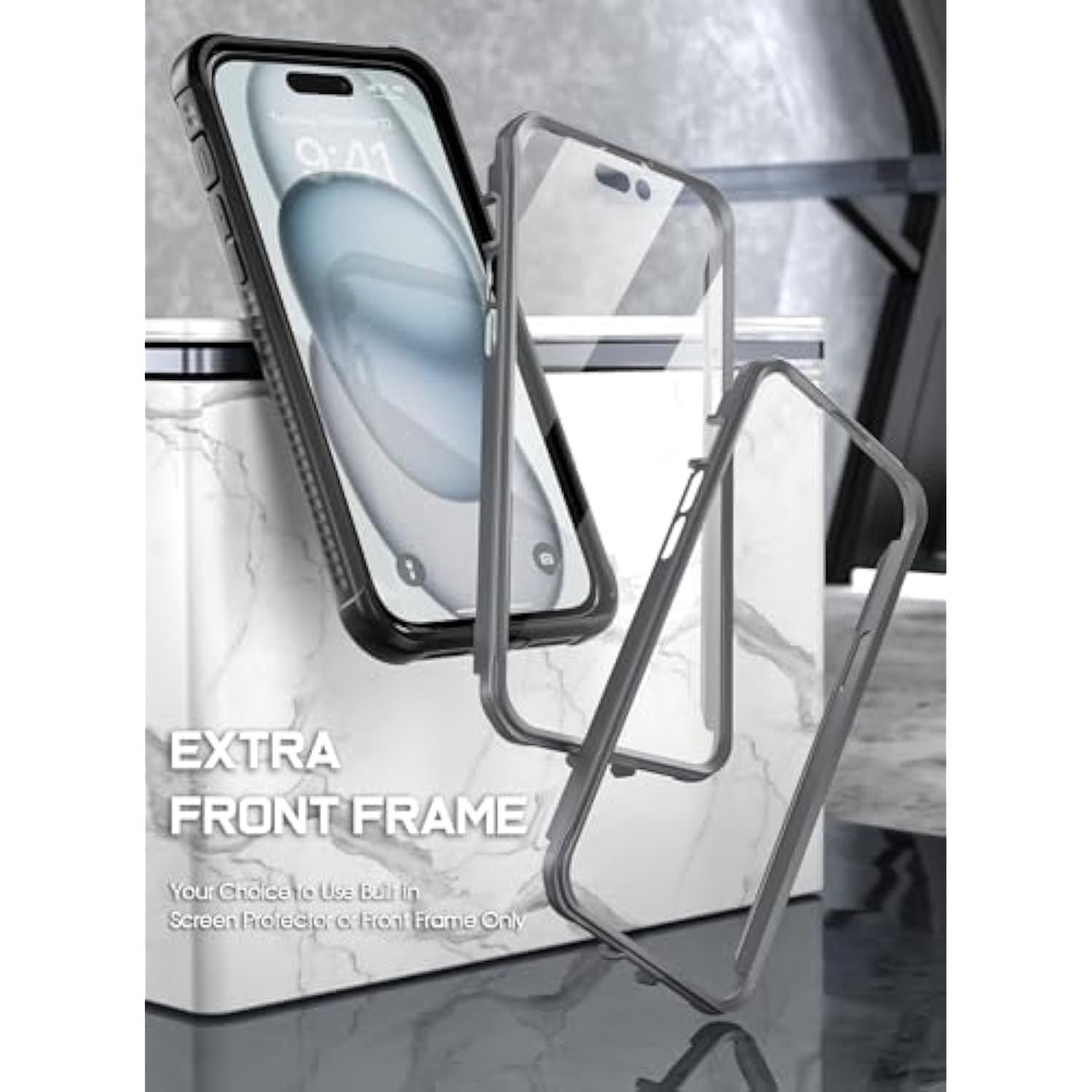 Guardian Magpro Case For Iphone 15 Plus 6.7 Inch,[Compatible With Magsafe][20 Ft Mil-Grade Drop Tested] Full-Body Shockproof Rugged Clear Cover With Built-In Screen Protector, Black/Clear