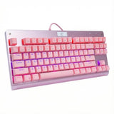 87-Key Pink Tkl Mechanical Keyboard With Tactile Brown Switches, Hot Swappable Led Backlit Keyboard For Gaming And Office