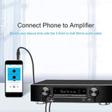 CableCreation 15FT 3.5mm 1/8" TRS to Dual 6.35mm 1/4" TS Mono Y-Cable Splitter Cable Compatible with iPhone, iPod,Laptop,CD Players, Power Amplifier, Mixer, Home Stereo Systems, 4.5 Meters/Black