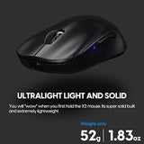 Pulsar Gaming Gears X2 Mini Wireless Gaming Mouse, Ultra Lightweight 1.83 Oz (52 G), Symmetrical, 2.4 Ghz 1 Ms, 26000 Dpi, Optical Sensor Paw3395, Ttc Gold Encoder (Mini, Wireless, Black) (Renewed)