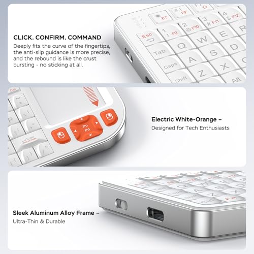 Mini Keyboard With Touchpad, Mini Bluetooth Keyboard, Ultra-Compact Portable For It Professionals, Field Service Technicians, Home Theater Pc & Multi-Device Travel - Durable &Reliable, White