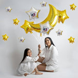 12 Pcs Moon Star Mylar Balloons, 36Inch Big Gold Moon Balloons And Silver Star Foil Balloon For Baby Shower Birthday Wedding Party Decorations
