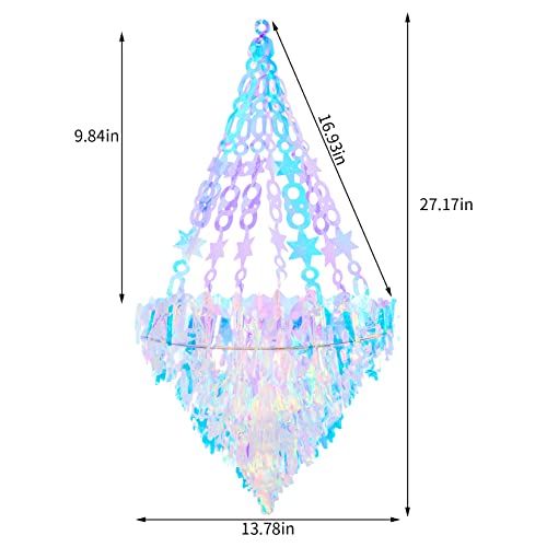 Holographic Chandelier Shape Iridescent Ornament Hanging Decoration