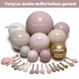 Dusty Pink Beige Balloon Arch Kit: Double Stuffed Boho Party Garland