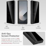 Miimall for Samsung Galaxy Z Fold 6 Case with Privacy Screen Protector, [Anti Spy] Built-in Adjustable Kickstand & Magnetic Hinge Protection Full-Body Protective Case for Galaxy Z Fold 6 5G Black