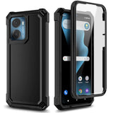 For Cricket Magic 2 5G Case (2024), At&T Propel 2 5G With [Built-In Screen Protector], [9Ft Military Grade Drop Tested] Full-Body Protective Shockproof Bumper Case (Black)