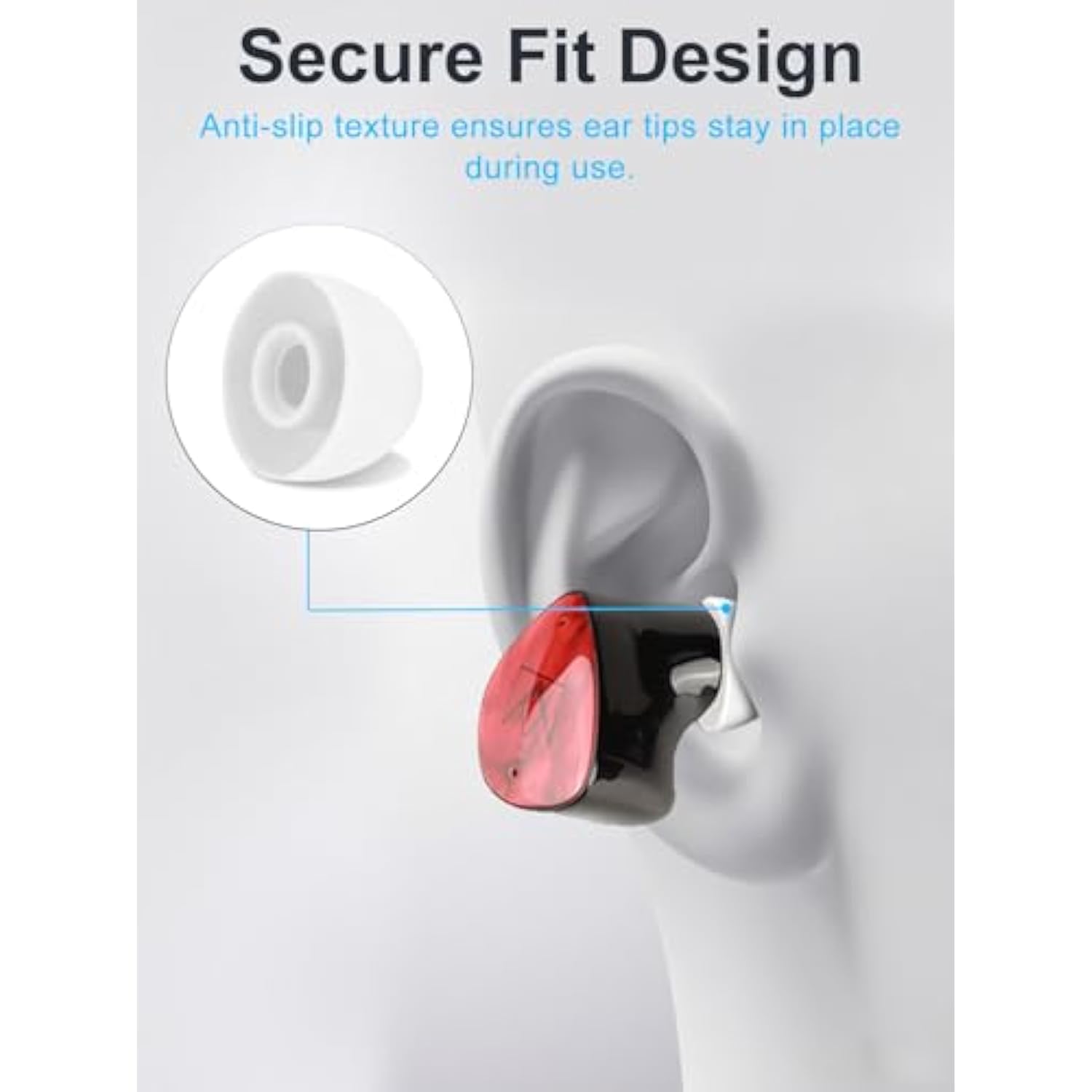 Replacement Ear Tips For Noble Fokus Amadeus – 3 Pairs Silicone Earbuds Tips (S/M/L), Soft Anti-Slip Covers, Noise Isolation, Washable, Comfortable Secure Fit For Daily Use(White)