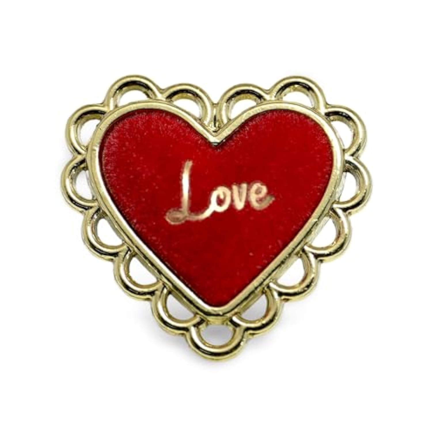 20 Pcs Wine Red Resin Heart Metal Shank Sewing Buttons For Coats -25Mm