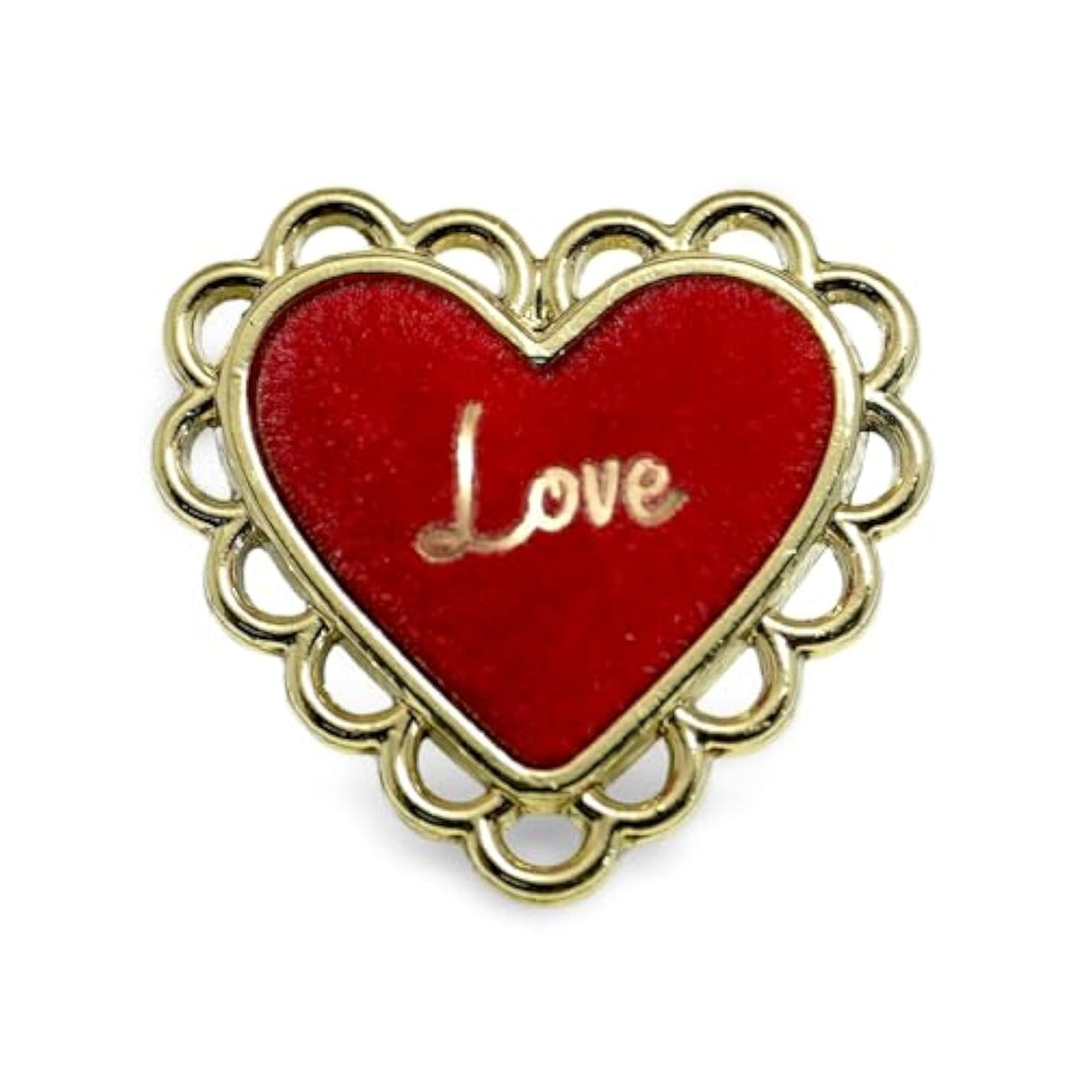 20 Pcs Wine Red Resin Heart Metal Shank Sewing Buttons For Coats -25Mm