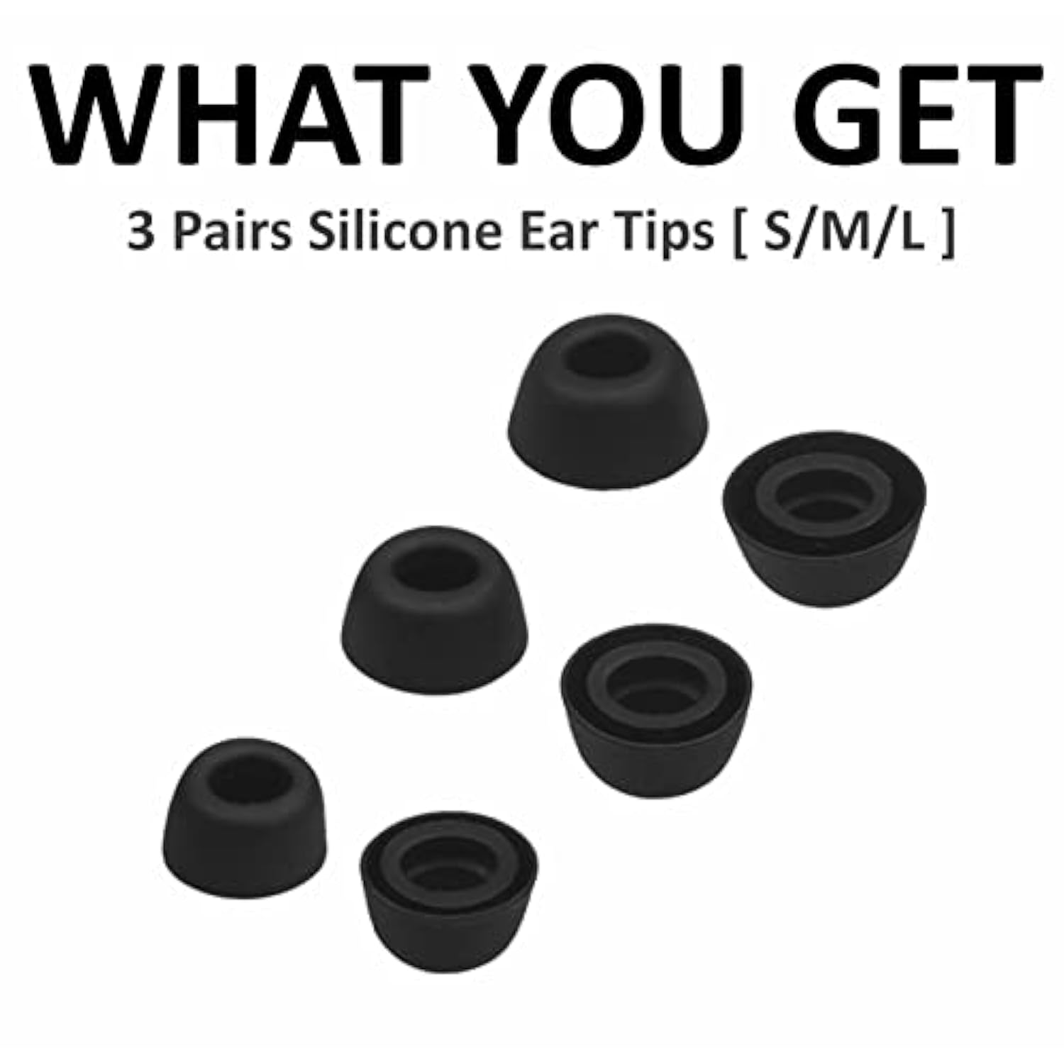 3 Pairs Compatible With Pixel Buds Pro Ear Tips Eartips, L/M/S Silicone Earbuds Fit In Case Gel Cover Accessories Compatible With Pixel Buds Pro Black L/M/S