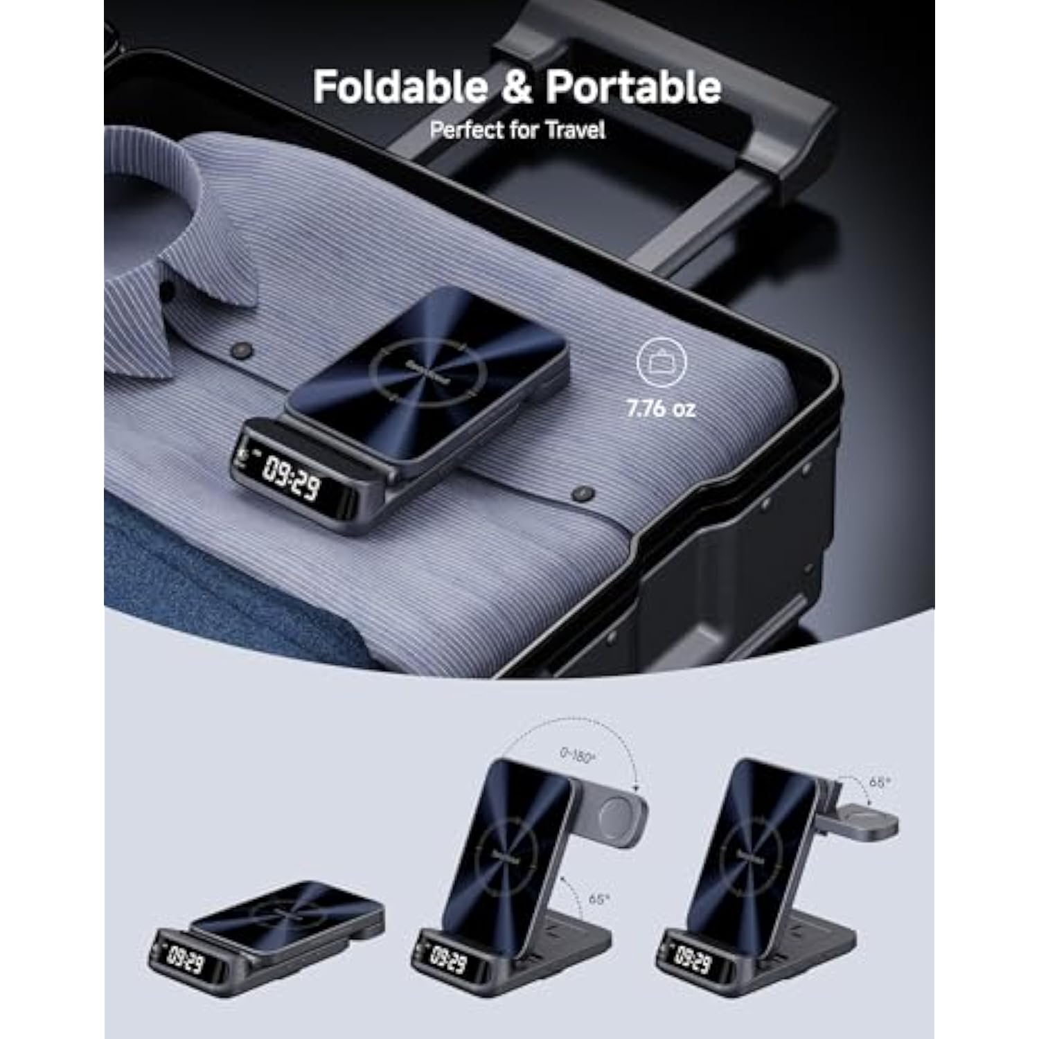 Wireless Charging Station For Samsung, 3 In 1 Wireless Charger For Samsung S25/S24/S23/Z Flip/Z Fold, For Galaxy Watch 8 Classic/8/Ultra/7/Fe/6/5, 708S (No Adapter)