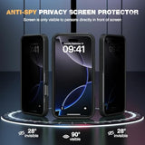 Designed For Iphone 16 Pro Max Case, [With Privacy Screen Protector] [Anti Spy] [Military Grade Drop Protection] Heavy Duty Full-Body Shockproof Phone Case, Magnetic Black