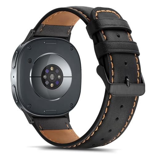 Leather Bands Compatible with Samsung Galaxy Watch 8 40mm 44mm, Genuine Leather Strap Compatible with Samsung Galaxy Watch 8 Classic 46mm, Black