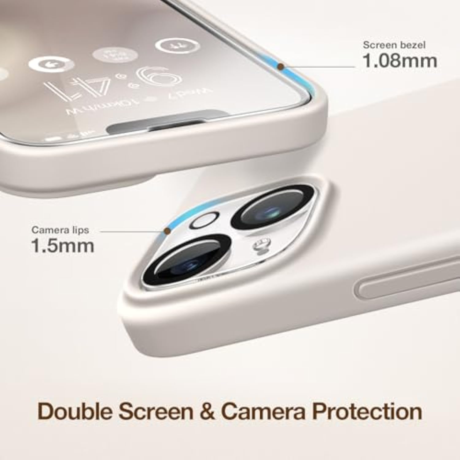 Magnetic iPhone 14 Case with MagSafe Screen Camera Protector Shockproof Stone