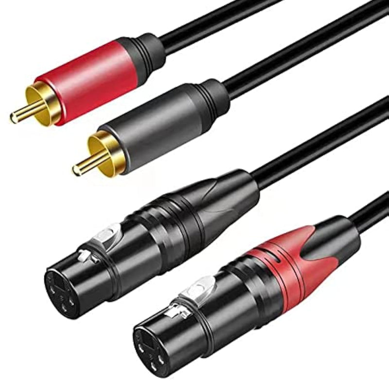 Dual Female Xlr To Rca Cable 5Ft, Heavy Duty 2 Xlr Female To 2 Rca Male Hifi S