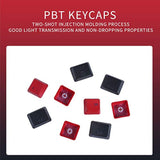 Pbt Keycaps, Black And Red Keycaps Oem Keycaps 61 Keycaps Set For Cherry Mx Sw