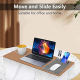 Multifunctional Leather Mouse Pad,3 In 1 Mouse Pad With Non-Slip Base,Portable Slim Pad For Phone Holder And Pen Holder,Desktop Mouse Pad(Grey 1Pack)