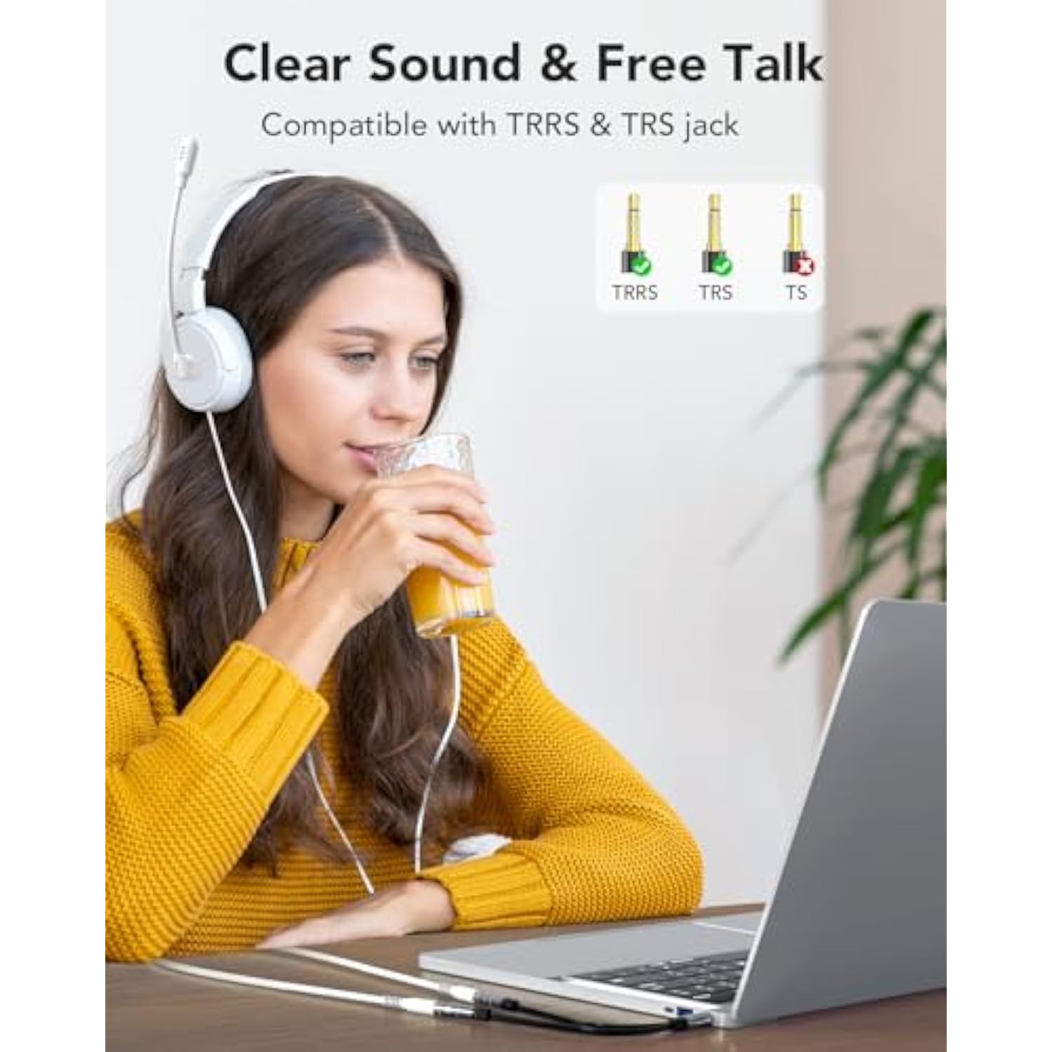 Headset Splitter, 3.5Mm Headphone Mic Splitter Cable For Headset With Separate Audio Microphone Jacks (Not For Dual Audio Jacks)