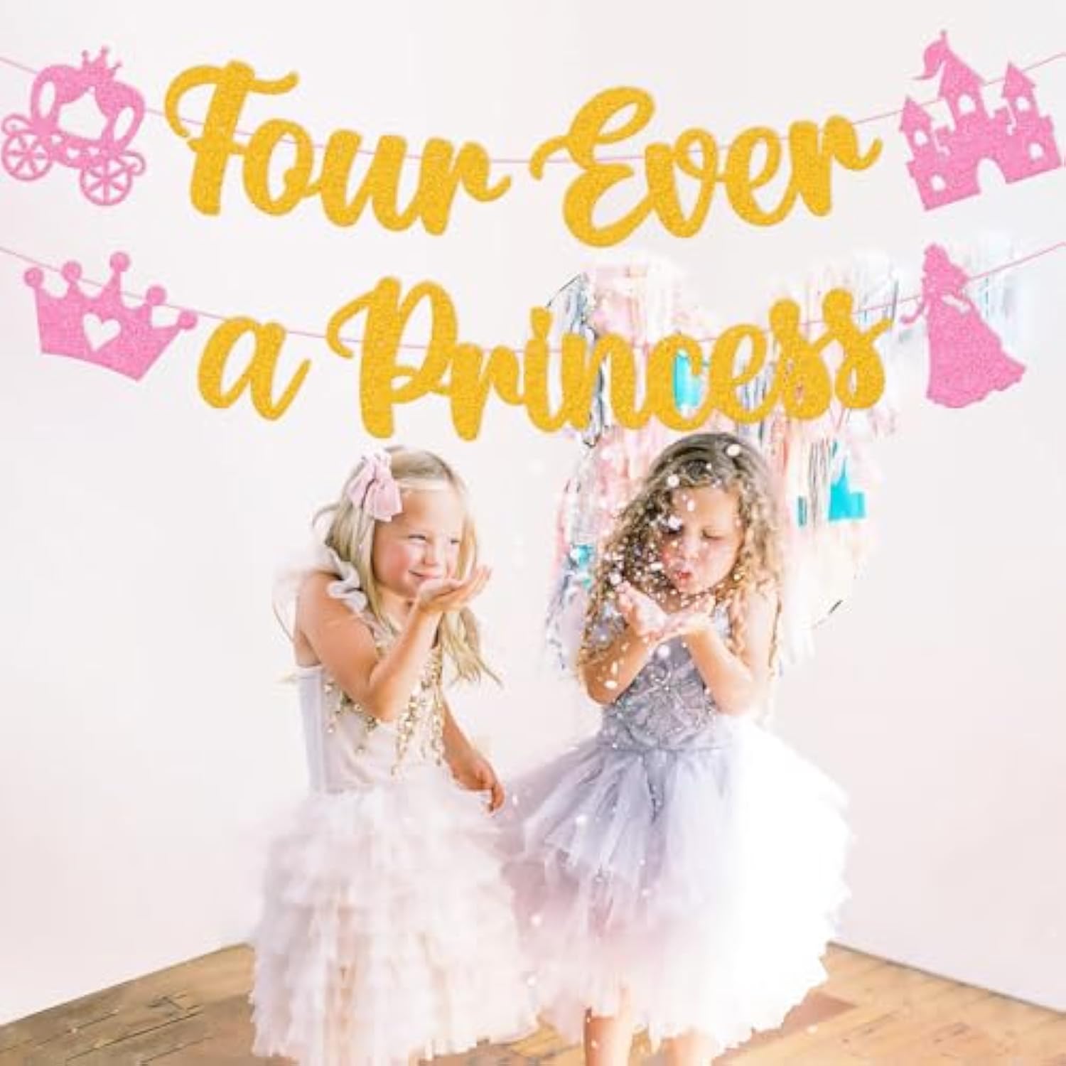 Four Ever a Princess Banner for 4th Birthday Party Décor