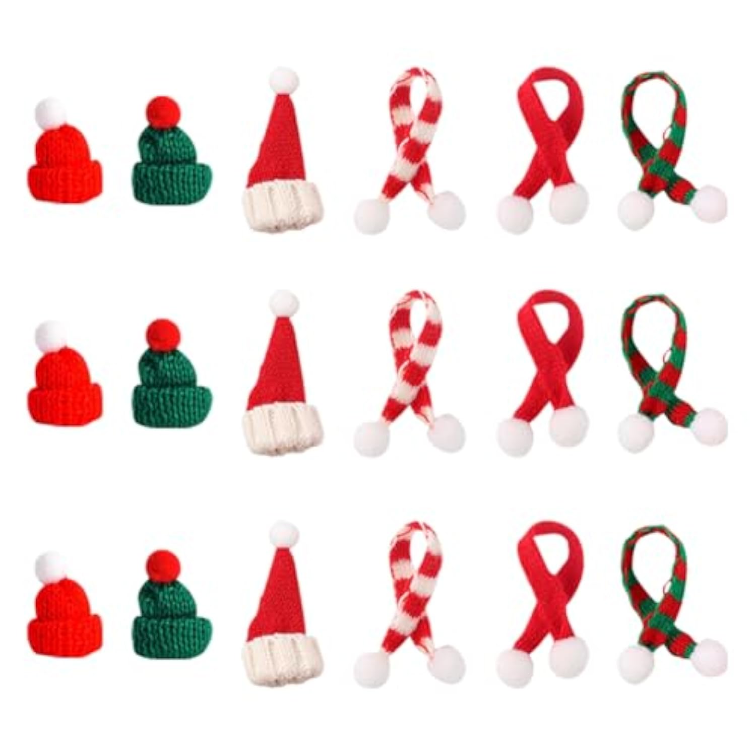 18 Pcs Mini Christmas Hats And Scarves Small Doll Size Santa Hats Christmas Wine Bottle Santa Hats Doll Xmas Hats Tiny Craft Santa Hats Party Supplies