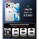 For Iphone 17 Pro Case: Clear Magnetic Transparent Phone Cases With Screen Protector Slim Anti Yellowing Military Grade Drop Protection Rugged Shockproof Protective Cell Phone Cover (Pink)