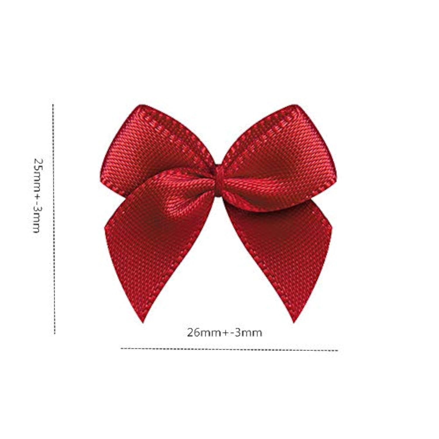 50Pcs Mini Satin Ribbon Bows Ribbon Flowers 25Mm X 26Mm Appliques Diy